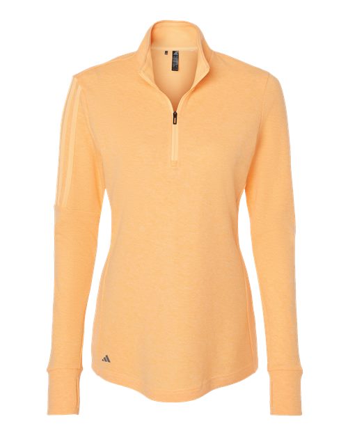 Adidas Women's 3-Stripes Quarter-Zip Sweater Pullover - A555 - EMBROIDERED