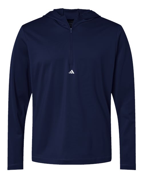 Adidas. Men's Lightweight Performance Quarter-Zip Hooded Pullover. A596
