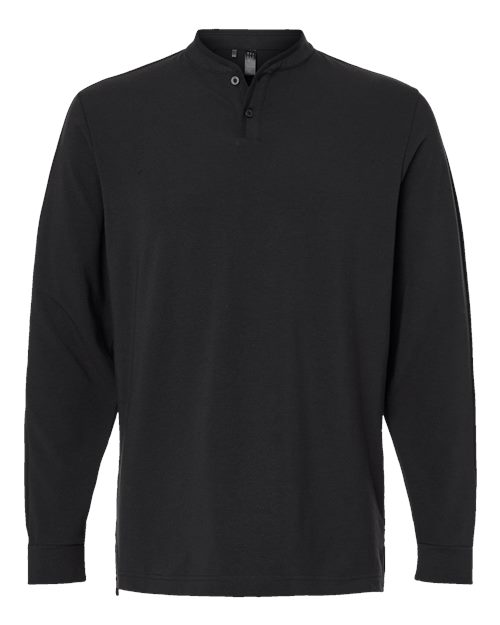 Adidas Men's Henley Long Sleeve T-Shirt - A597 - EMBROIDERED