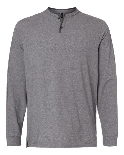 Adidas Men's Henley Long Sleeve T-Shirt - A597 - EMBROIDERED