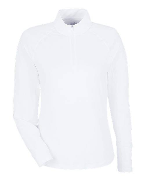 Puma Golf Women's You-V Quarter-Zip Pullover - 625902 - EMBROIDERED