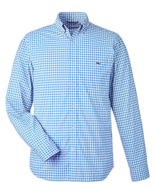 vineyard vines Men's On-The-Go Nylon Gingham Shirt - W012060 - EMBROIDERED