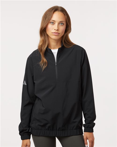 Adidas Women's Stretch Woven Half-Zip Pullover - A706 - EMBROIDERED