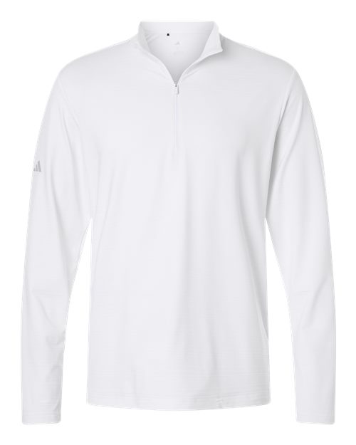 Adidas Men's Textured Stripe Quarter-Zip Pullover - A708 - EMBROIDERED