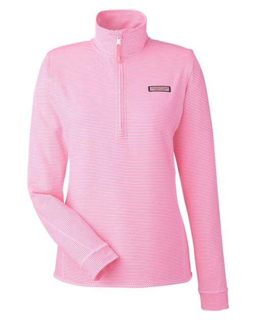 vineyard vines Women's Microstripe Sankaty Half-Zip Pullover - K002521 - EMBROIDERED
