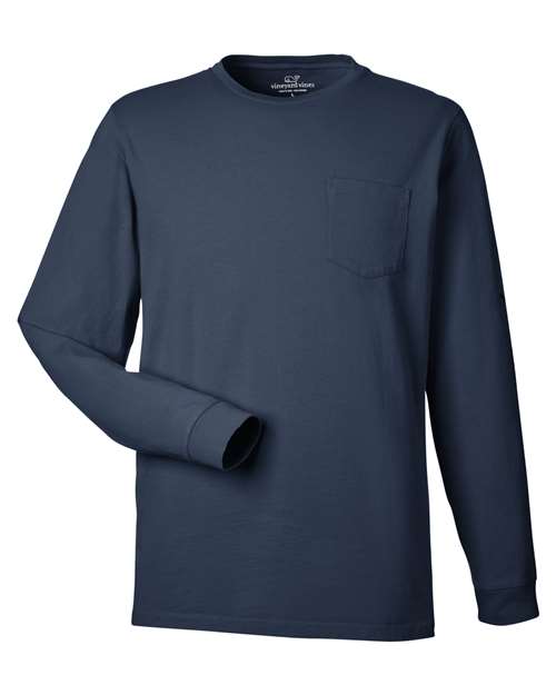 vineyard vines Unisex Long Sleeve Pocket T-Shirt - V021214 - EMBROIDERED