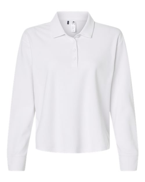 Adidas Women's Beyond Long Sleeve Loose Polo - A1008 - EMBROIDERED
