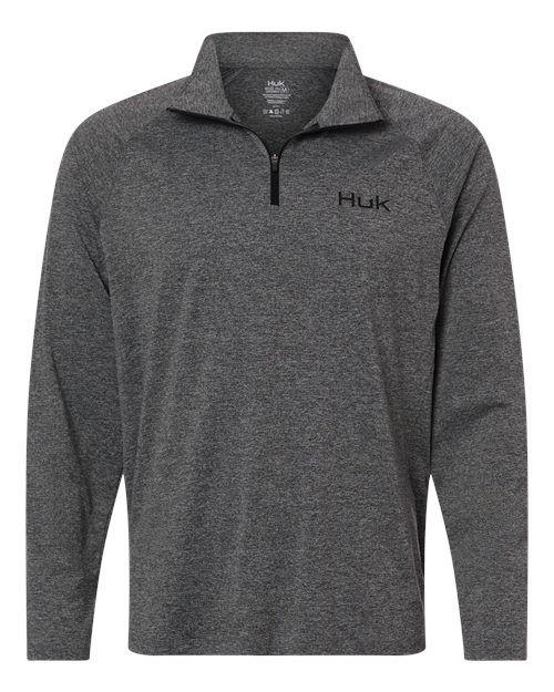 HUK Men's Airweight Heather Quarter-Zip Pullover - H1200715 - EMBROIDERED