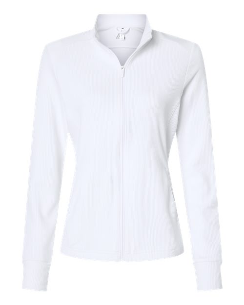 Adidas Women's Performance Textured Full-Zip Jacket - A1015 - EMBROIDERED