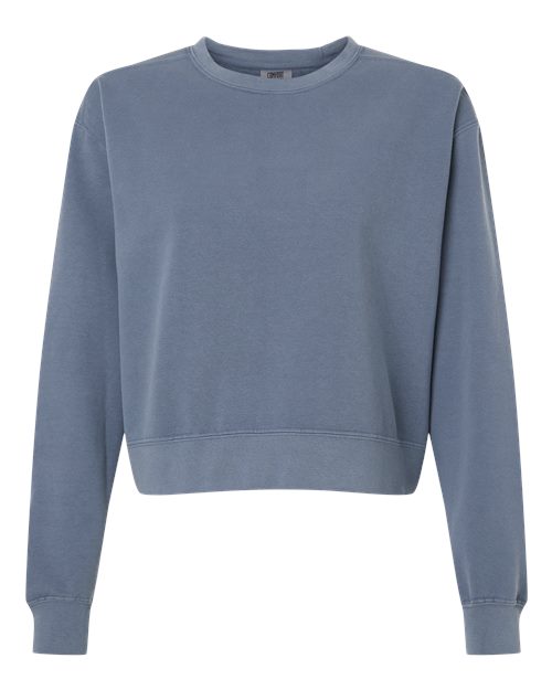 Comfort Colors Women's Garment-Dyed Mid-Length Crewneck Sweatshirt - 1566L - EMBROIDERED