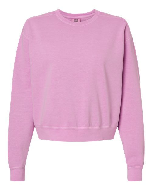 Comfort Colors Women's Garment-Dyed Mid-Length Crewneck Sweatshirt - 1566L - EMBROIDERED
