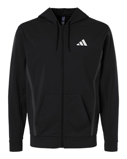 Adidas Men's Game & Go Fleece Full-Zip Hooded Sweatshirt - AT208 - EMBROIDERED