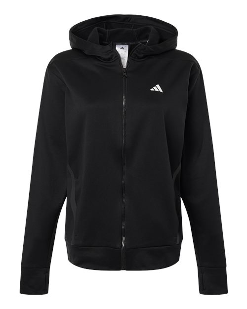 Adidas Women's Game & Go Fleece Full-Zip Hooded Sweatshirt - AT209 - EMBROIDERED