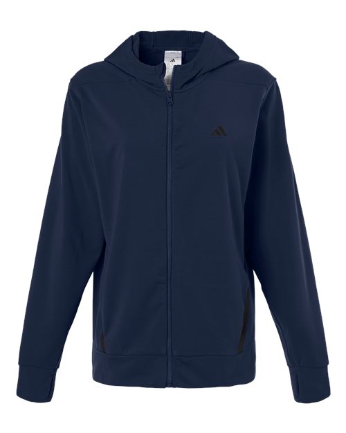 Adidas Women's Game & Go Fleece Full-Zip Hooded Sweatshirt - AT209 - EMBROIDERED