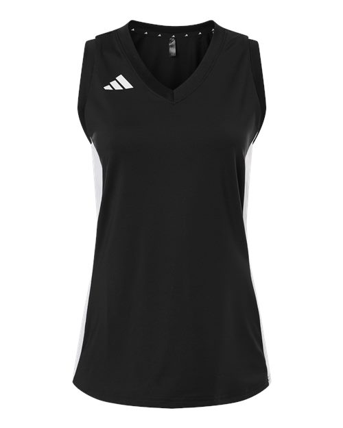 Adidas Women's Quickset V-Neck Sleeveless Jersey - AT120 - EMBROIDERED