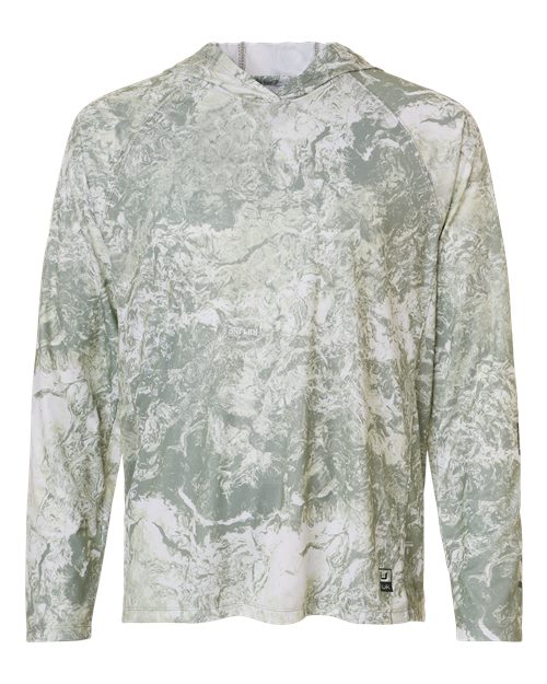 HUK Men's Pursuit Mossy Oak Printed Hooded Long Sleeve T-Shirt - H12L0047 - EMBROIDERED