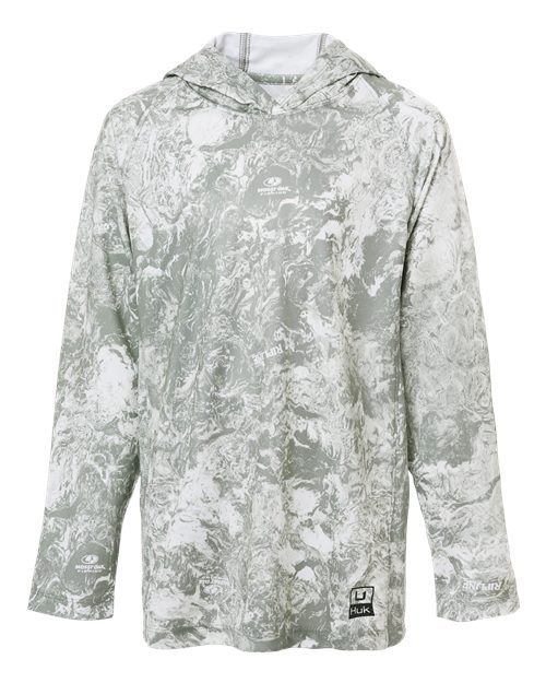 HUK Youth Pursuit Mossy Oak Printed Hooded Long Sleeve T-Shirt - H712L003 - EMBROIDERED