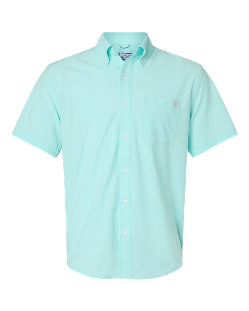 HUK Men's Kona Short Sleeve Solid Shirt - H150154 - EMBROIDERED