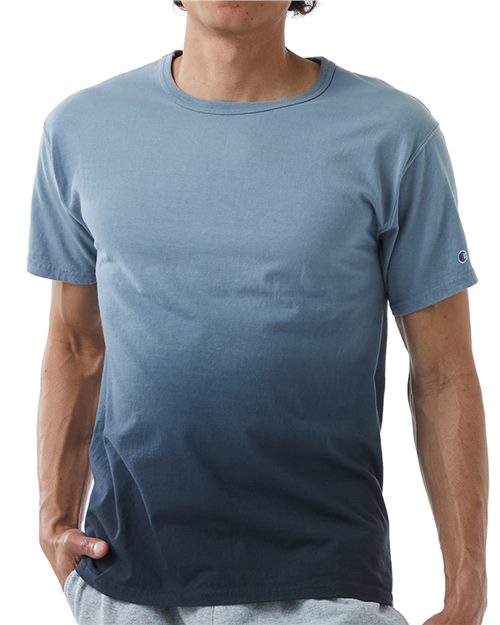 Champion Unisex Classic Jersey Dip Dye T-Shirt - CD100D - EMBROIDERED