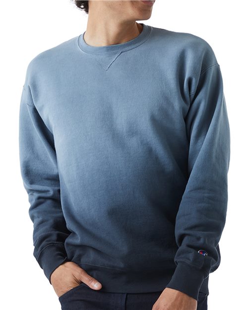 Champion Unisex Dip Dye Crewneck Sweatshirt - CD400D - EMBROIDERED