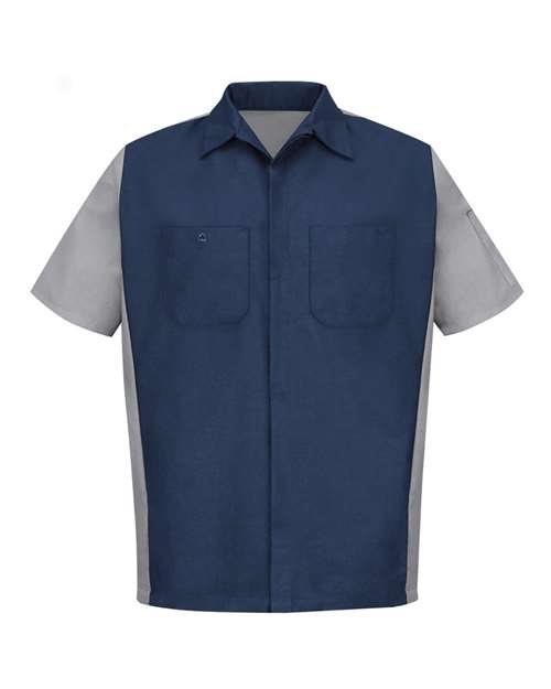 Red Kap Men's Short Sleeve Automotive Crew Shirt - SY20 - EMBROIDERED