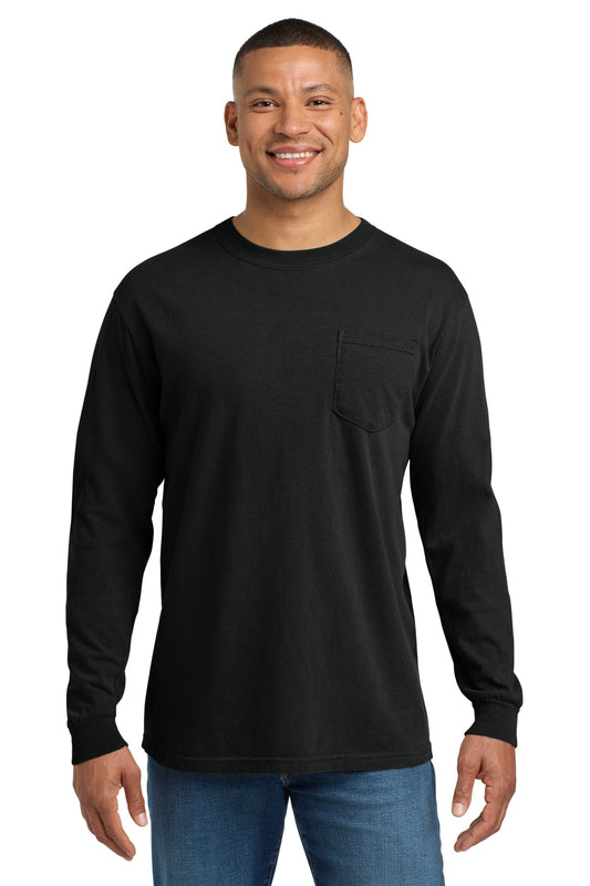 COMFORT COLORS Heavyweight Ring Spun Long Sleeve Pocket Tee. 4410 - EMBROIDERED