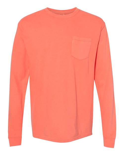Comfort Colors. Garment-Dyed Heavyweight Long Sleeve Pocket T-Shirt. 4410