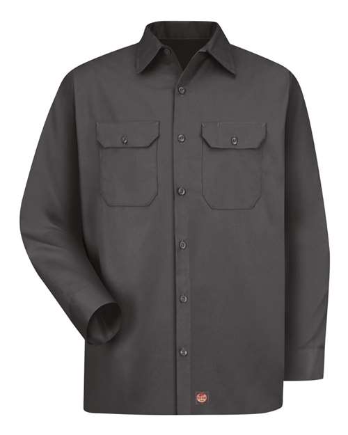 Red Kap Men's Tall Utility Long Sleeve Work Shirt - ST52T - EMBROIDERED