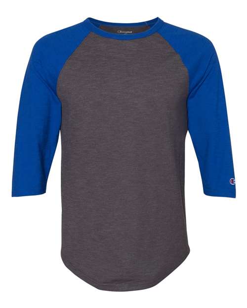 Champion. Unisex Premium Fashion Raglan Three-Quarter Sleeve Baseball T-Shirt. CP75