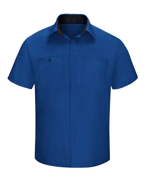Red Kap Men's Tall Performance Plus Short Sleeve Shirt with Oilblok Technology - SY42T - EMBROIDERED
