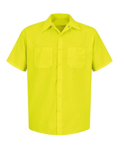 Red Kap Men's Tall Enhanced Visibility Short Sleeve Work Shirt - SS24T - EMBROIDERED
