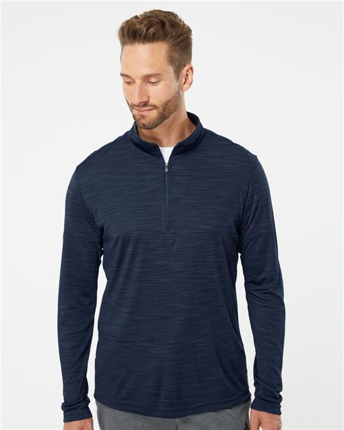 Adidas Men's Lightweight Mélange Quarter-Zip Pullover - A475 - EMBROIDERED