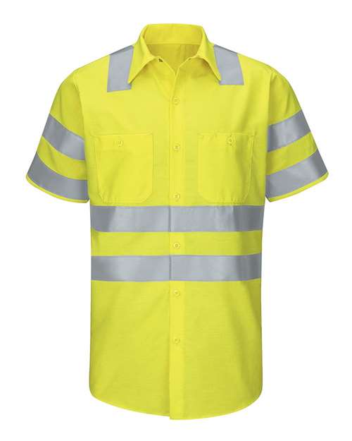Red Kap Men's Tall Enhanced & Hi-Visibility Work Shirt - SY24T - EMBROIDERED