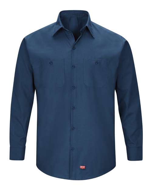 Red Kap Men's Tall Mimix™ Long Sleeve Work Shirt - SX10T - EMBROIDERED
