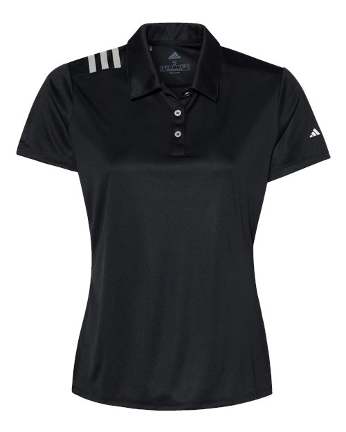 Adidas Women's 3-Stripes Shoulder Polo - A325 - EMBROIDERED