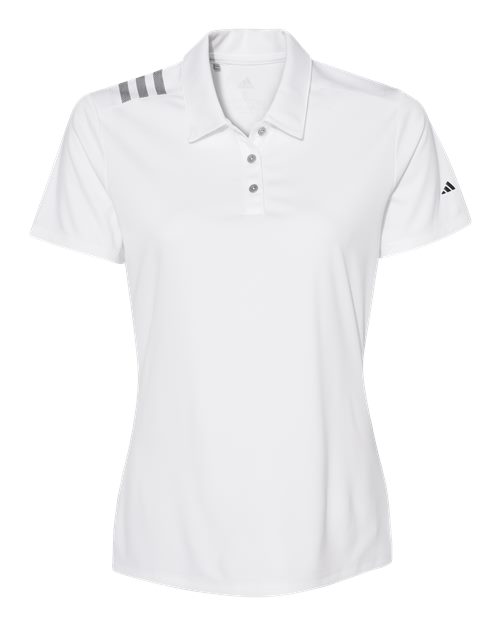 Adidas Women's 3-Stripes Shoulder Polo - A325 - EMBROIDERED