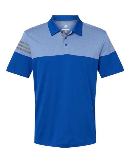 Adidas. Men's Heathered 3-Stripes Colorblocked Polo. A213