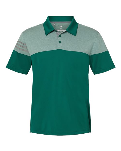 Adidas. Men's Heathered 3-Stripes Colorblocked Polo. A213