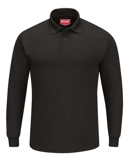 Red Kap Men's Long Sleeve Performance Knit Polo - SK6L - EMBROIDERED