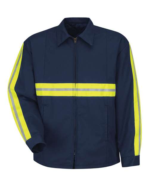 Red Kap Men's Enhanced Visibility Perma-Lined Panel Jacket - JT50EN - EMBROIDERED