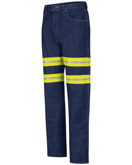 Red Kap Men's Enhanced Visibility Relaxed Fit Jeans - PD60ED - EMBROIDERED