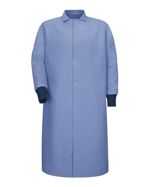 Red Kap Unisex Gripper-Front Pocketless Butcher Coat With Knit Cuffs - KS60 - EMBROIDERED