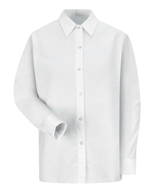 Red Kap Women's Long Sleeve Specialized Pocketless Poplin Work Shirt - SP15 - EMBROIDERED