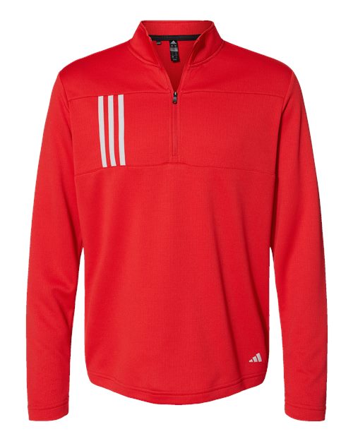 Adidas. Men's 3-Stripes Double Knit Quarter-Zip Pullover. A482