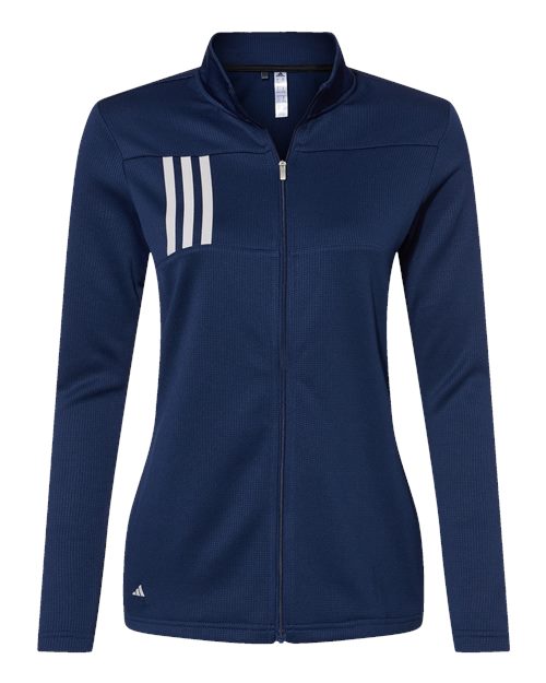 Adidas Women's 3-Stripes Double Knit Full-Zip Jacket - A483 - EMBROIDERED