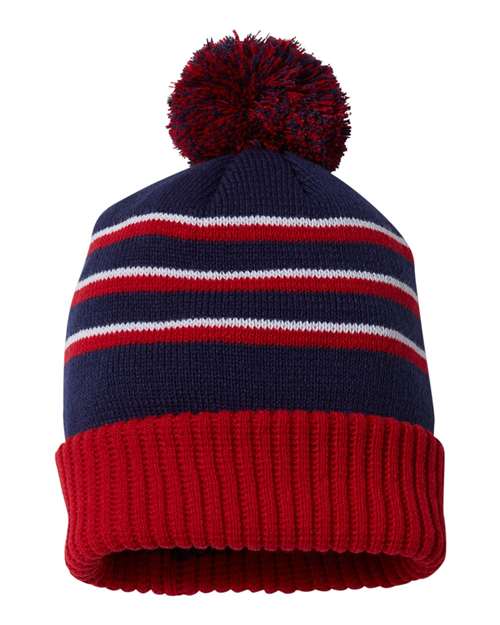 Richardson Pom Cuffed Beanie - 134 - EMBROIDERED