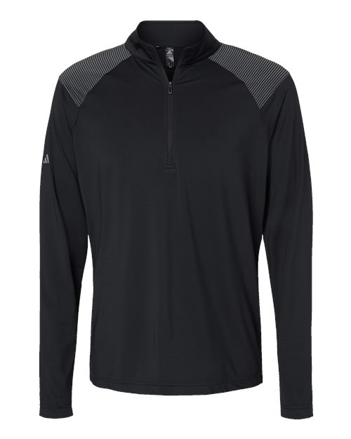 Adidas Men's Ultimate365 Lightweight Shoulder Stripe Quarter-Zip Pullover - A520 - EMBROIDERED