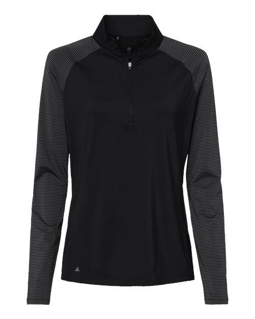 Adidas Women's Ultimate365 Lightweight Raglan Quarter-Zip Pullover - A521 - EMBROIDERED