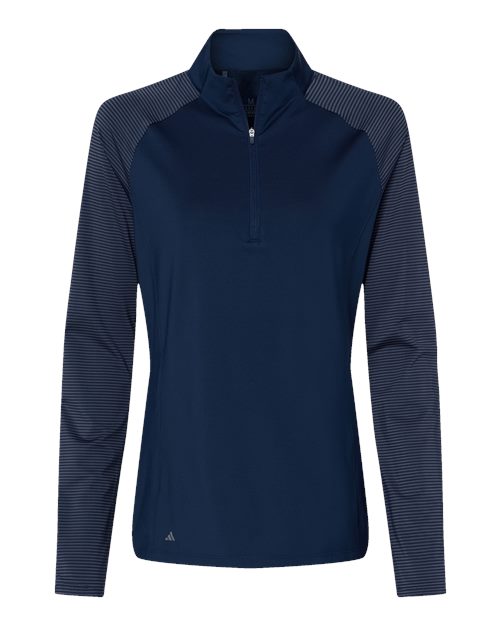 Adidas Women's Ultimate365 Lightweight Raglan Quarter-Zip Pullover - A521 - EMBROIDERED