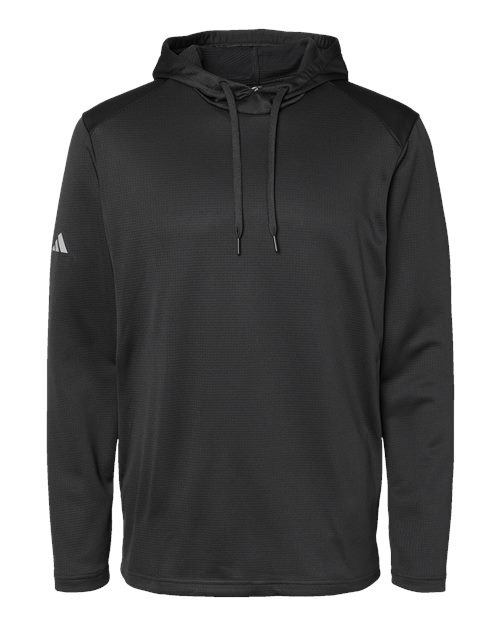 Adidas Men's Textured Mixed Media Midweight Hooded Sweatshirt - A530 - EMBROIDERED